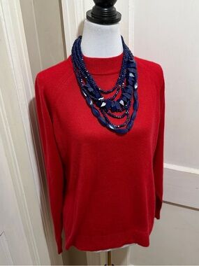 Vintage Designers Originals Vibrant Red Knit Pullover XL